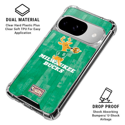 NBA Milwaukee Bucks Hardwood Classics Google Pixel 10 Clear Case